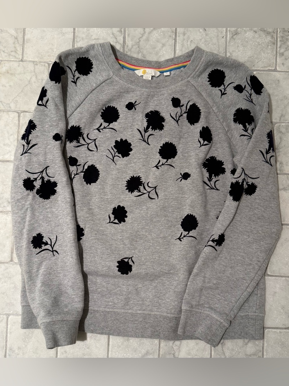 Boden Floral Flocked Sweatshirt – Women’s Small
